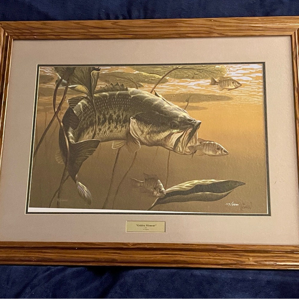 Golden Underwater Fish Scene Art Print